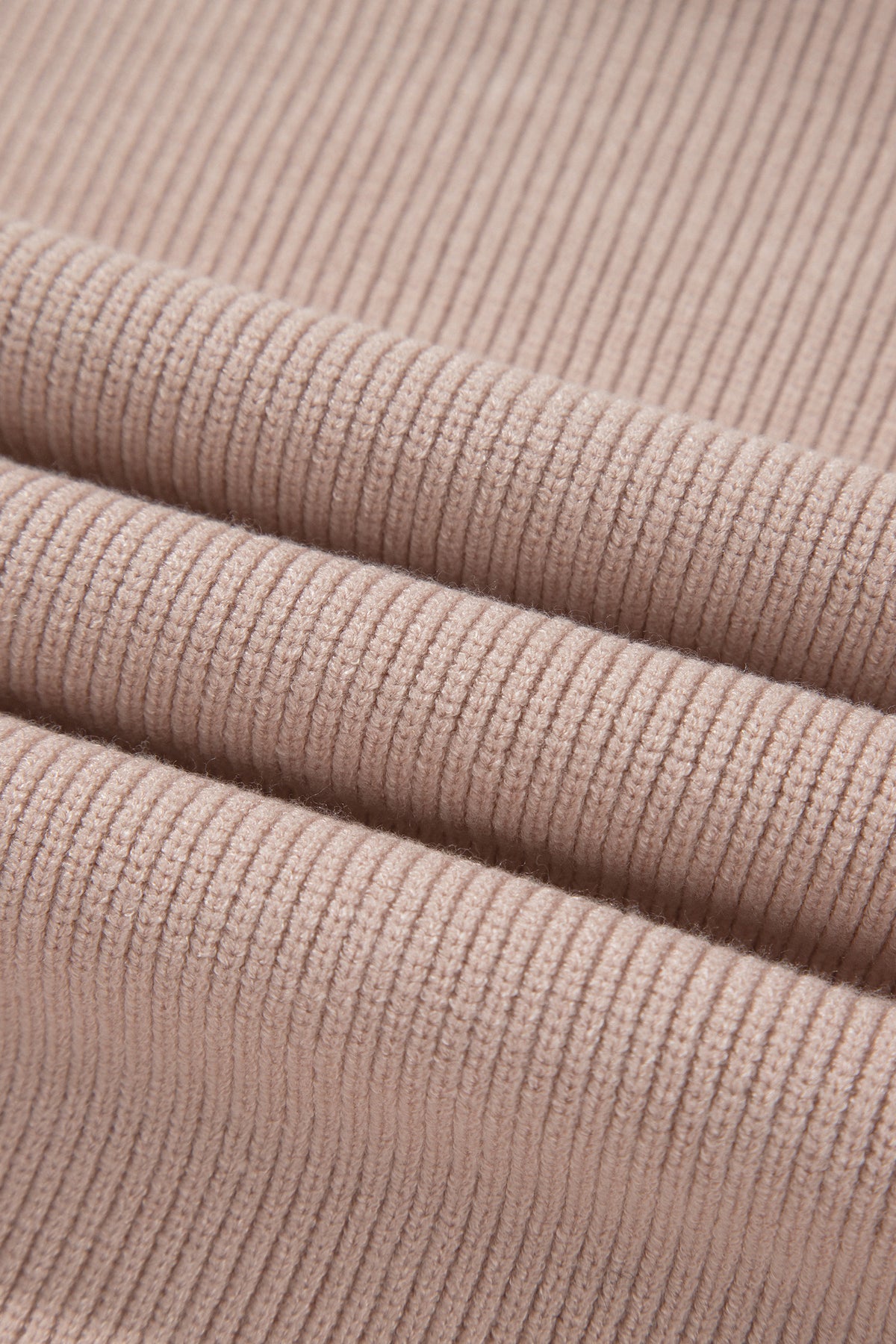 Light French Beige Sleeveless High Neck Knit Split Hem Shift Silhouette Wool Sweater Vest