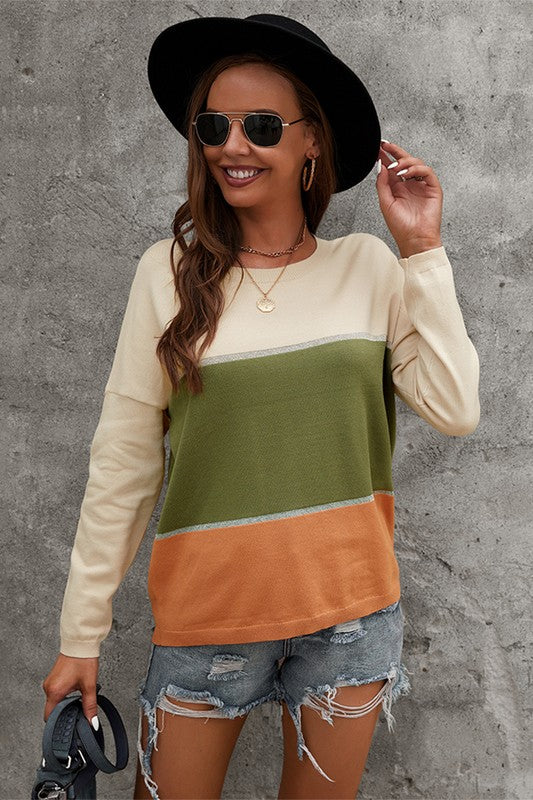 Color Block Knit Cozy and Chic Sweater
