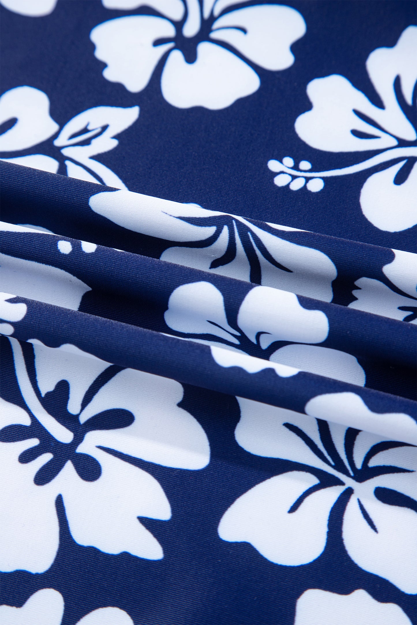 Navy Blue Color Block Patchwork Bow Knot Detail Sleeveless Swim Dress