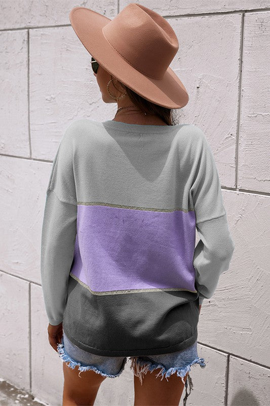 Color Block Knit Cozy and Chic Sweater