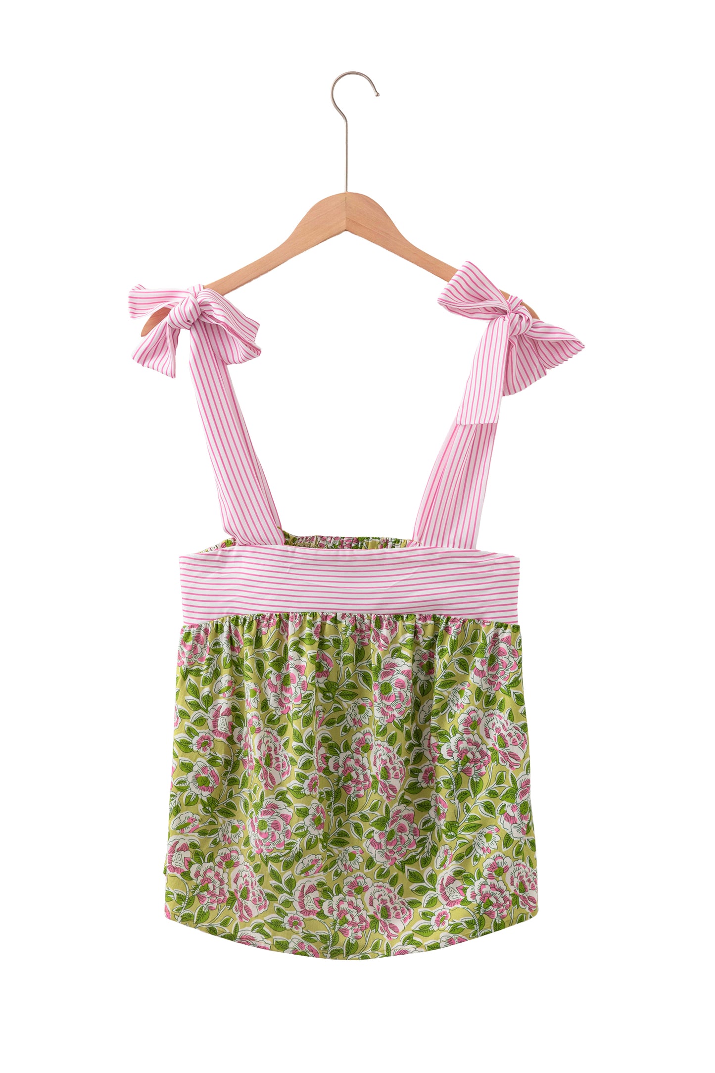 Fashion Printed Knot Straps Babydoll Tank Top