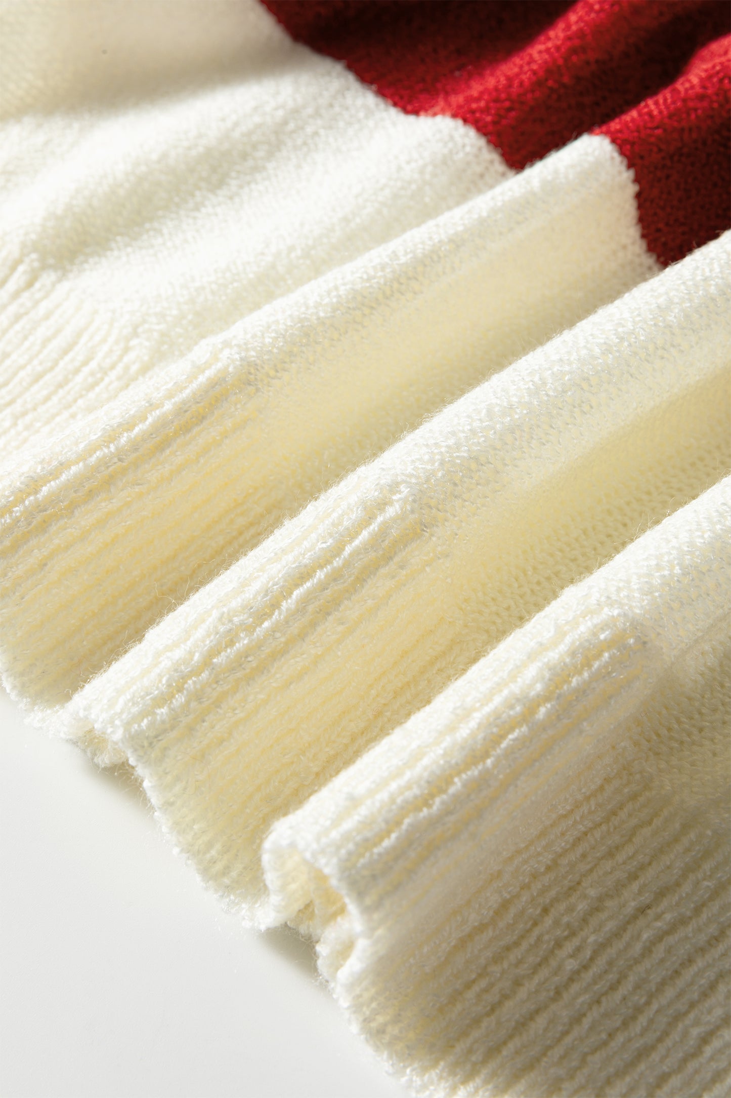 Green Stripe Loose Color Block Drop Shoulder Bubble Sleeve Sweater