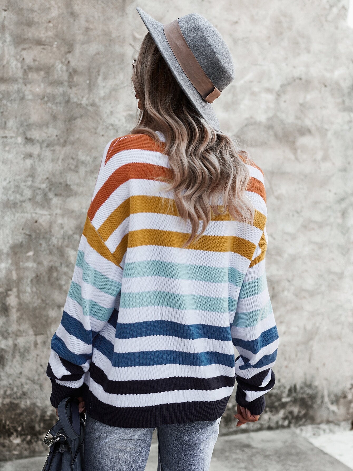 Striped Color Block Women's Sweater