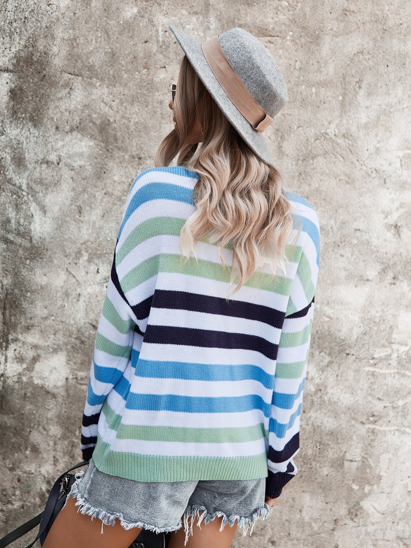 Striped Color Block Women's Sweater