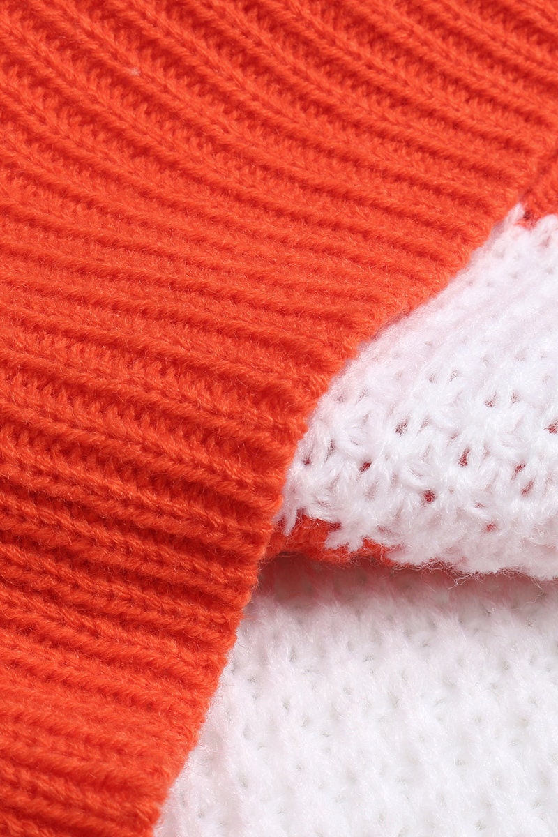 Cozy Striped Color Block Sweater Top