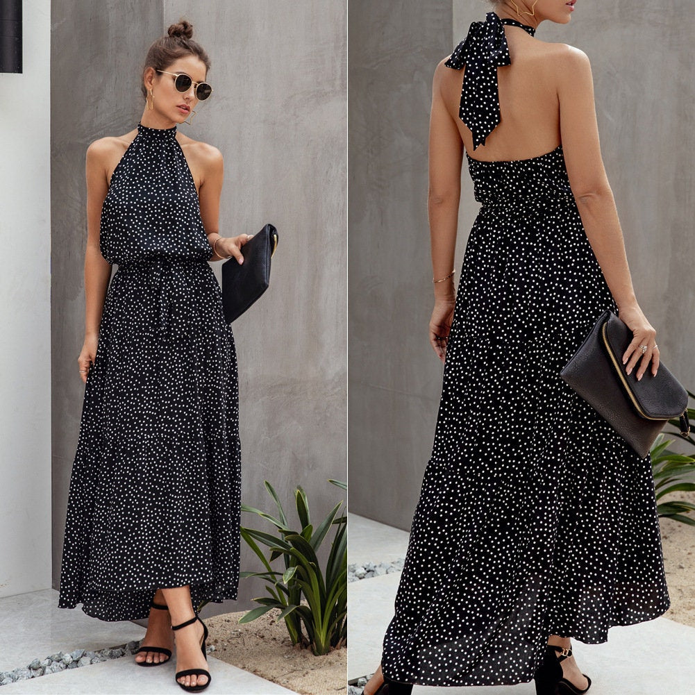 Polka Dot Swing Maxi Dress