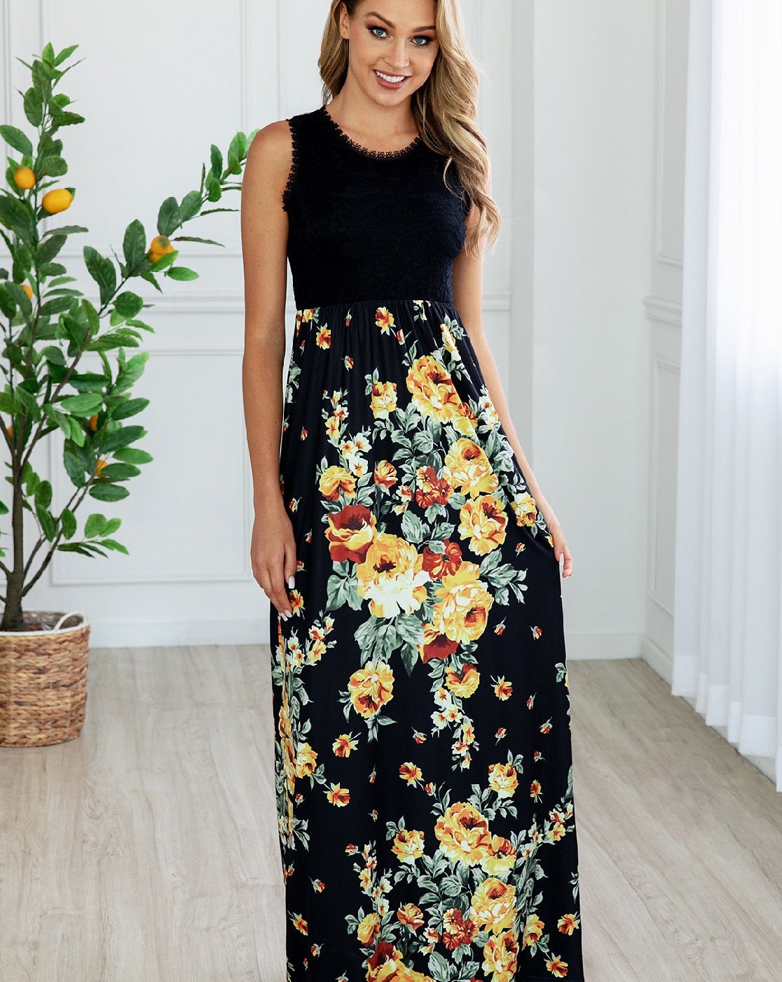 Floral Lace Maxi Dress