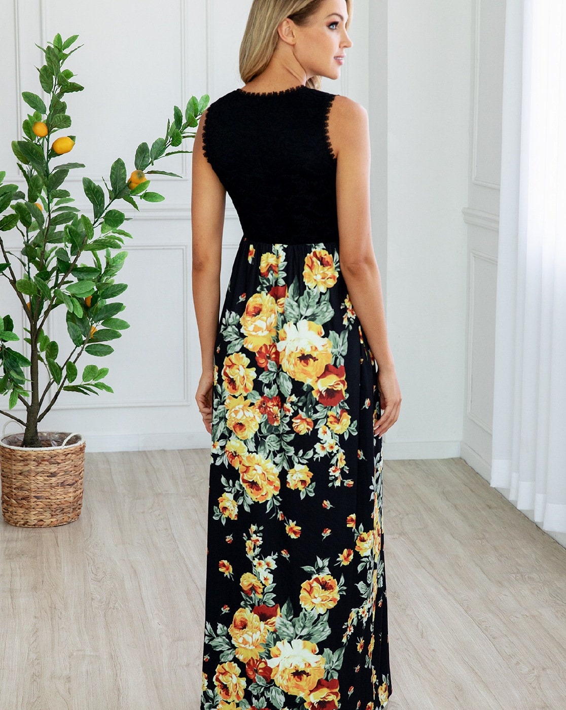 Floral Lace Maxi Dress