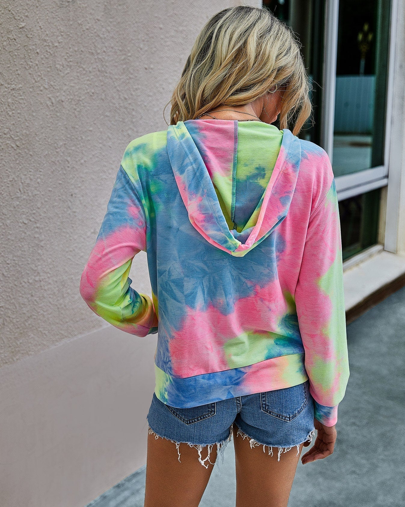 Trendy Tie Dye Zip Hoodie