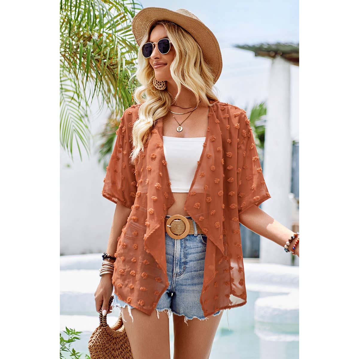 See Through Swiss Dot Loose Kimono - Elings