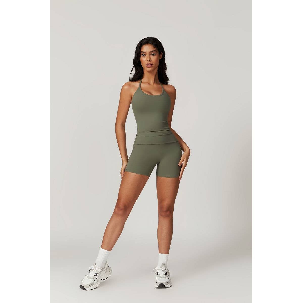 Solid Halter Knot Back Sleeveless Fit Top