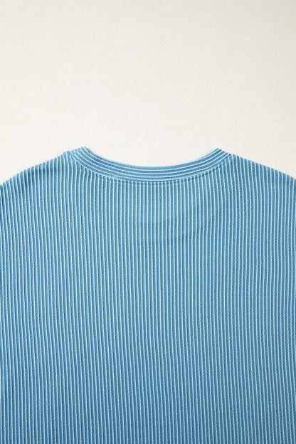 USA Graphic Half Sleeve Loose Ribbed Top