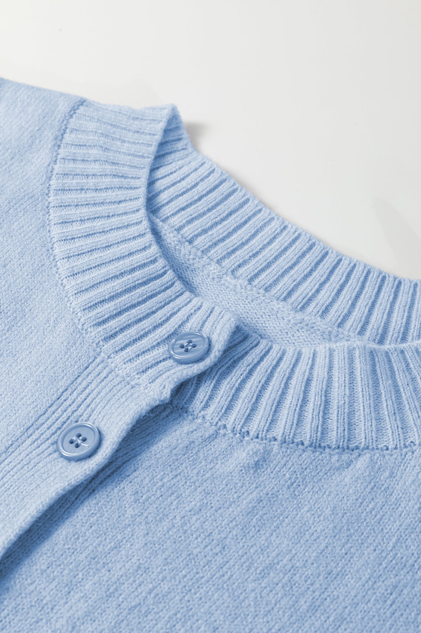 Lavendula 3/4 Sleeve Boxy Knit Button Down Sweater Cardigan