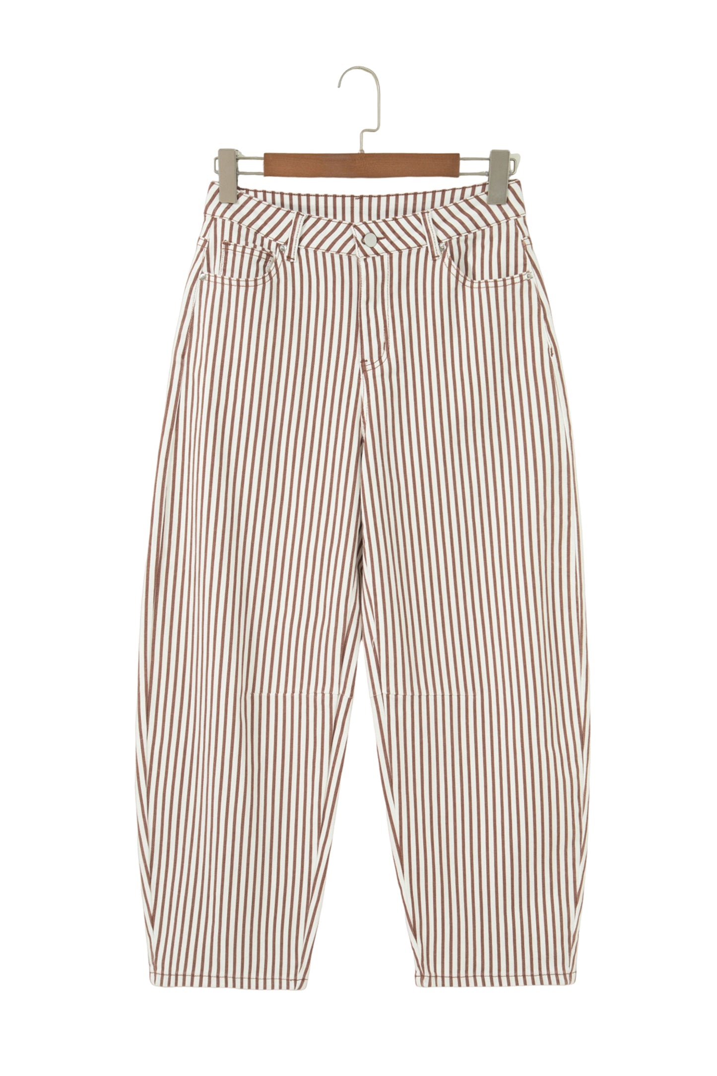 Stripe Casual Barrel Jeans