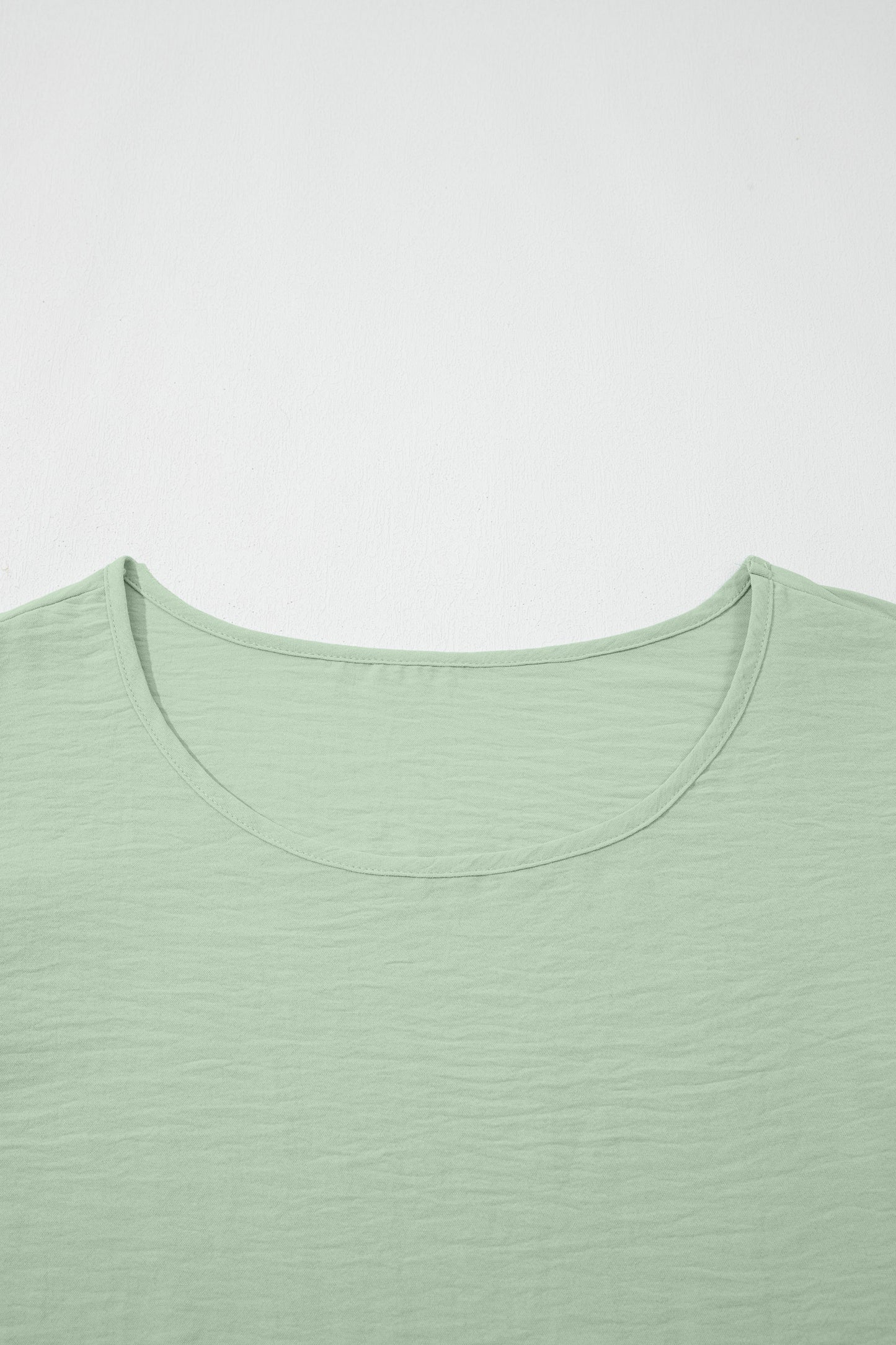 Clearly Aqua Plus Size Crew Neck Ruffle Sleeve Top