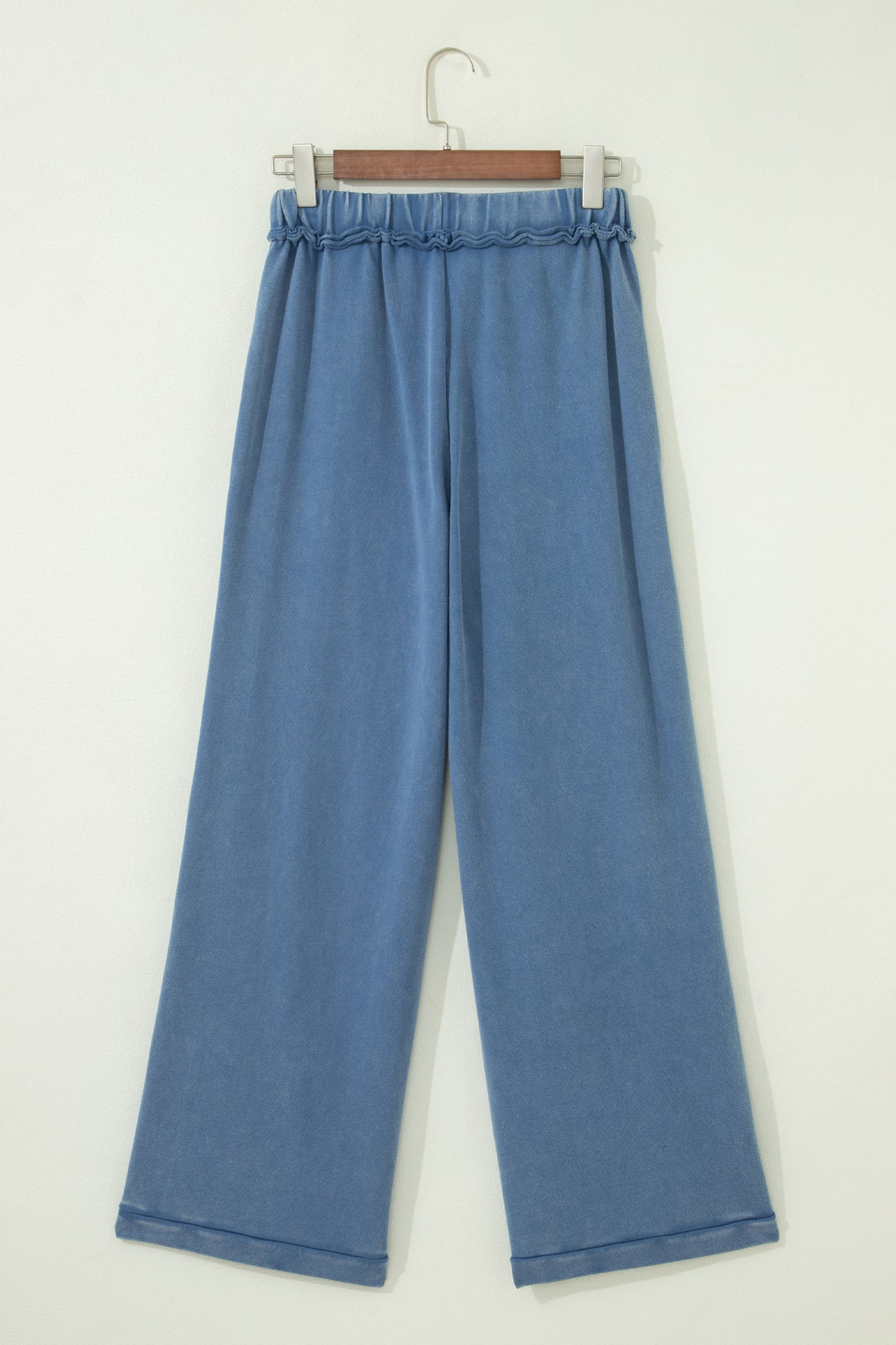 Mineral Wash Drawstring Retro High Waist Wide Leg Western Pants