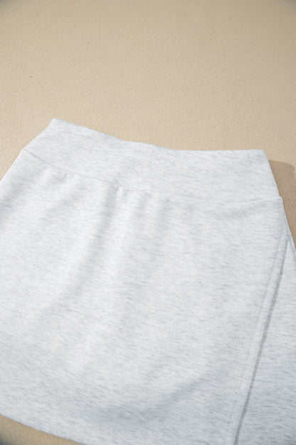 Solid Color Sleeveless Zipper Tank and Skort Set