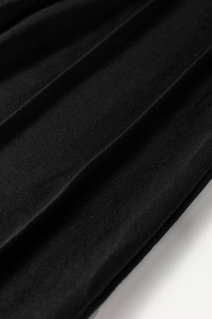 Gray Seamed Drawstring High Waist Wide Leg Sweatpants