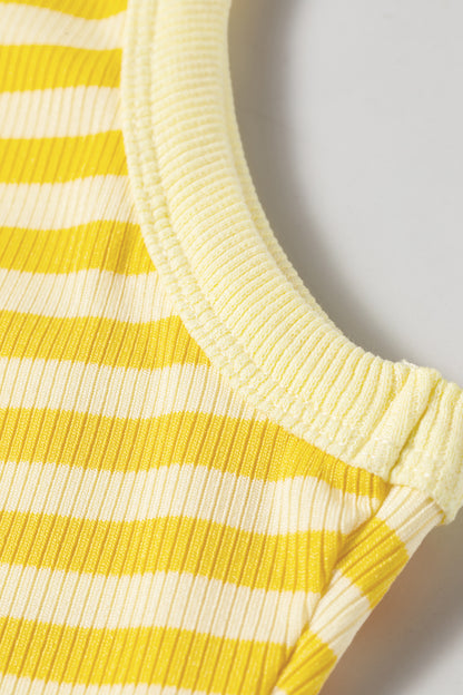Stripe Ribbed Knit Slim Tank Top