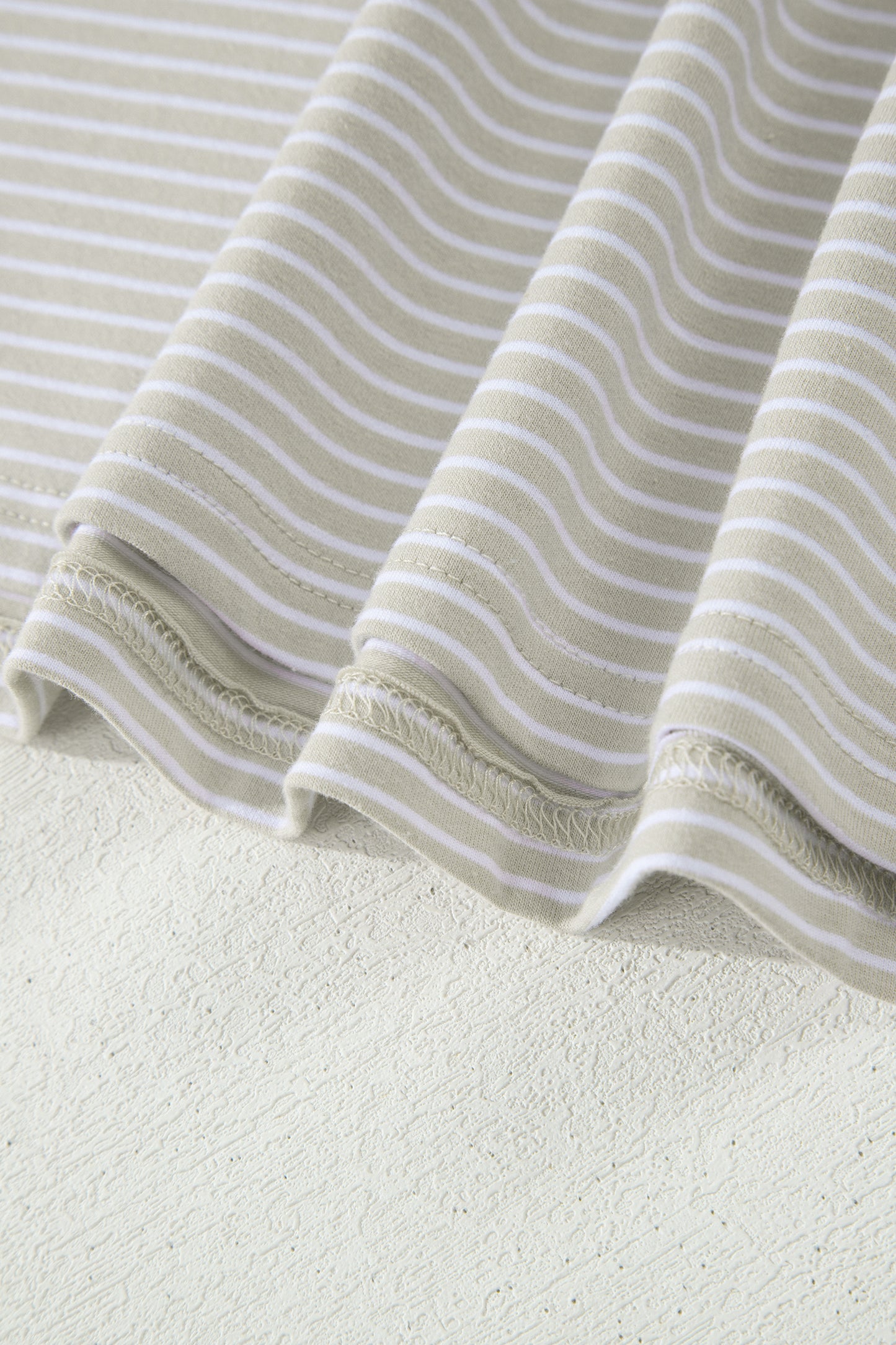 Stripe Dolman Sleeve Polo Shirt and Drawstring Shorts Set