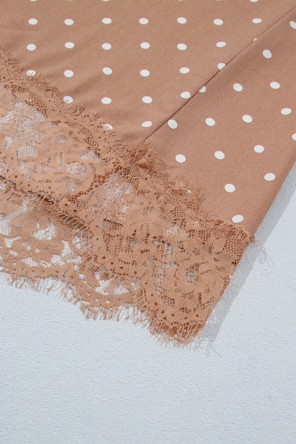 Polka Dot Lace Hem Elegant Long Shift Skirt