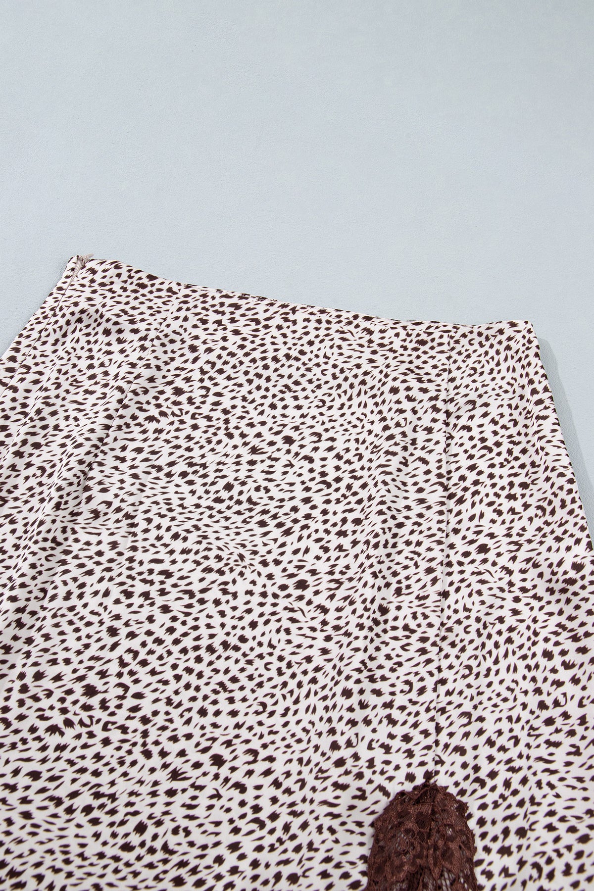 Cheetah Print Trim Split Long Western Skirt