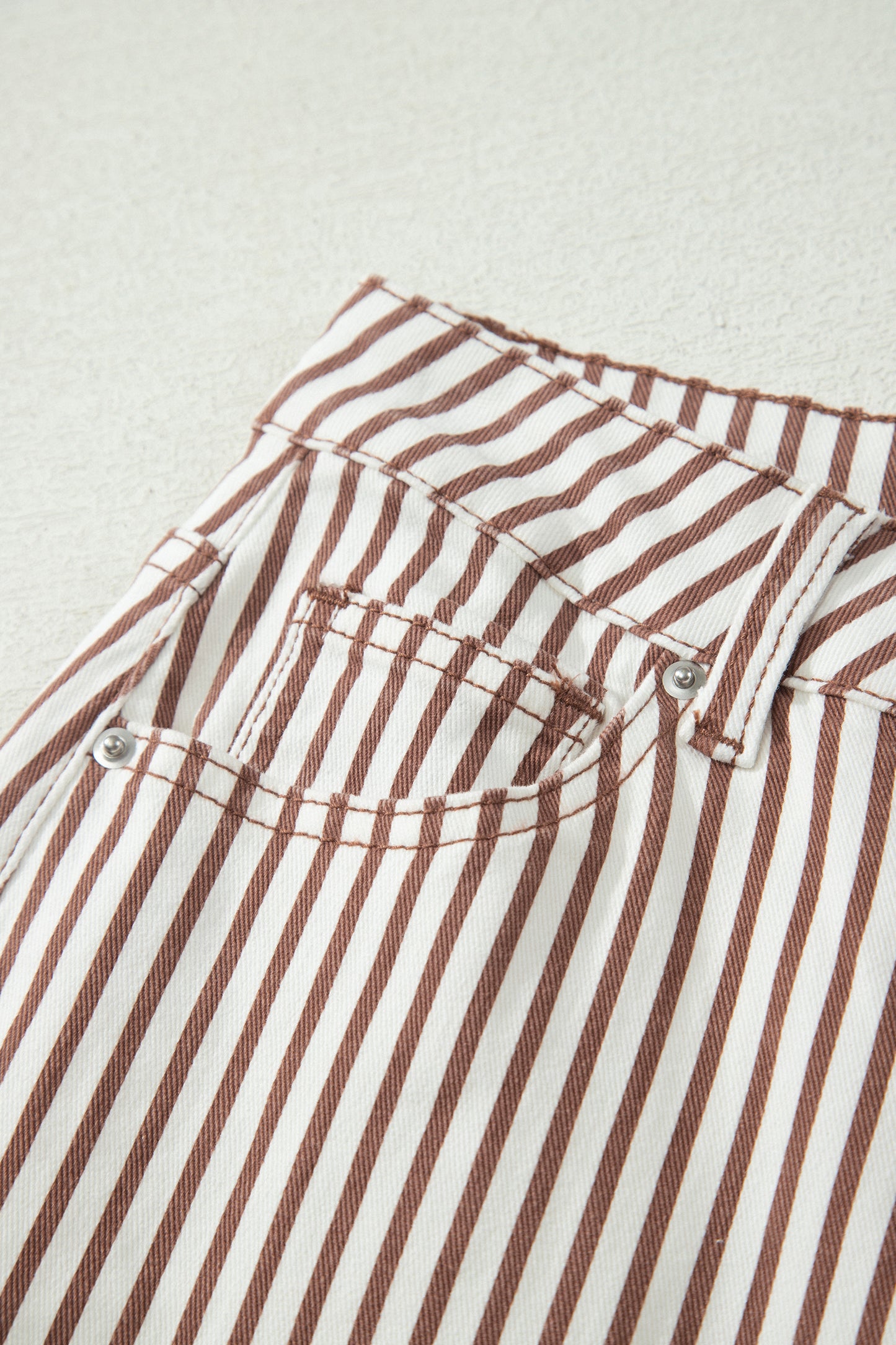 Stripe Casual Barrel Jeans