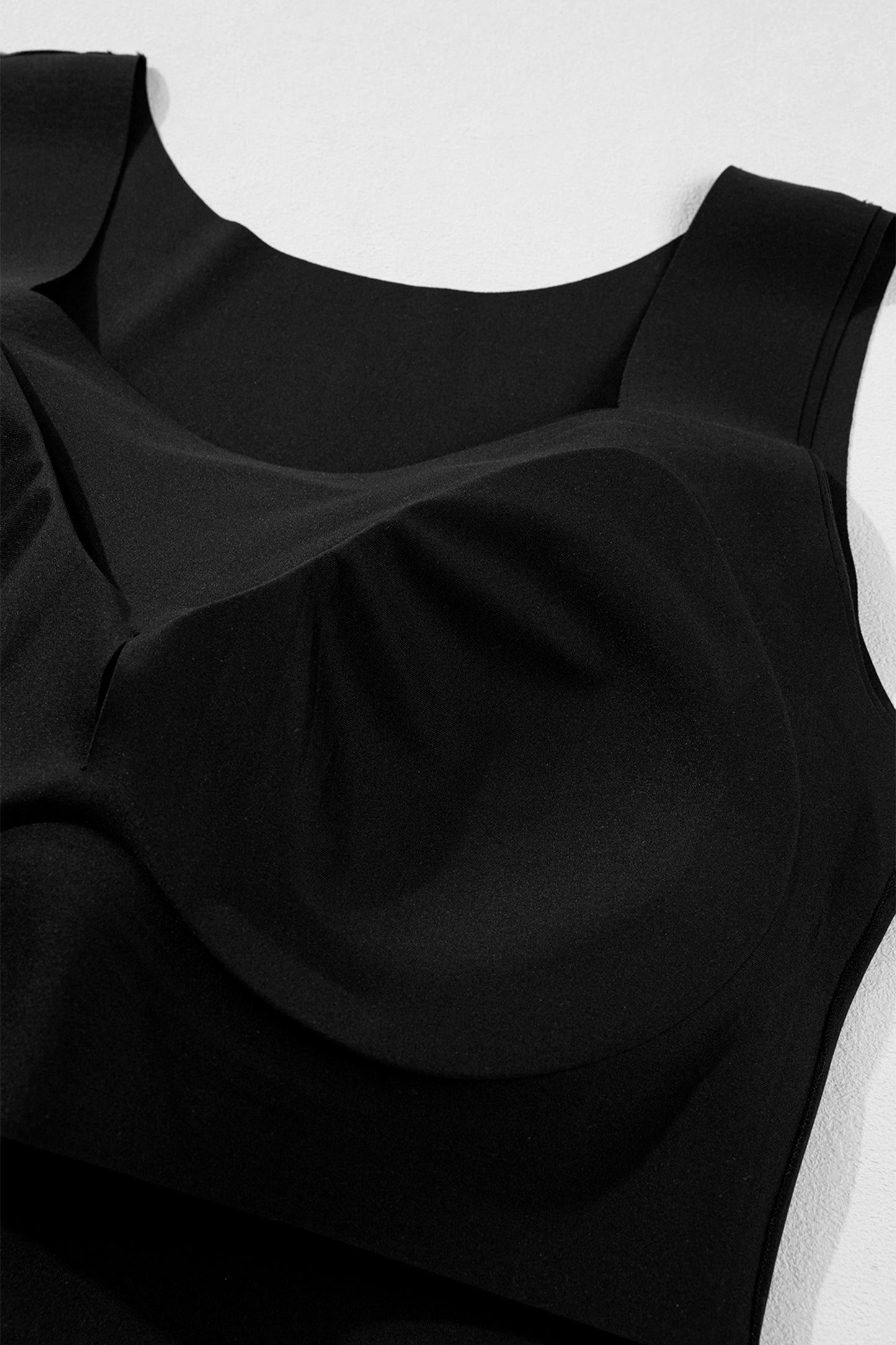 Solid Color Wide Strap Splicing Athleisure Tank Top