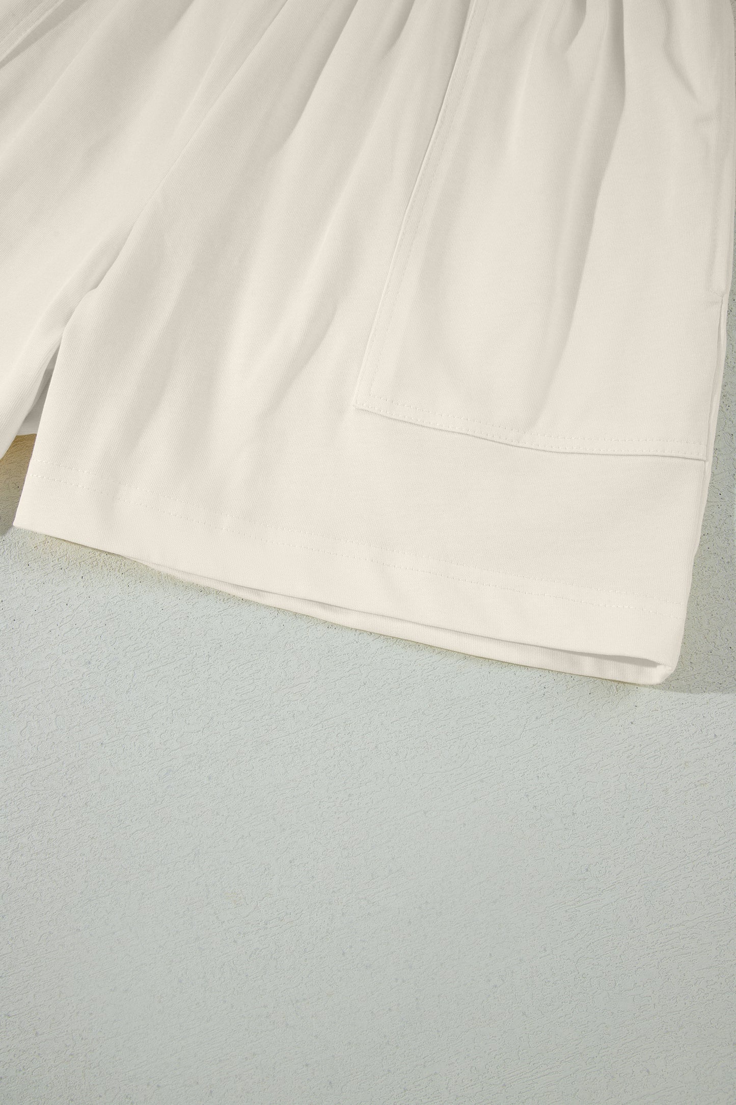 Stitched Detail Loose Tank Top Cotton 2pcs Short Set