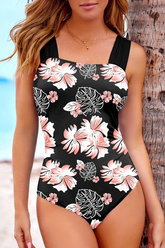 Square Neck Ruched Tommy Control One Piece Swimsuit