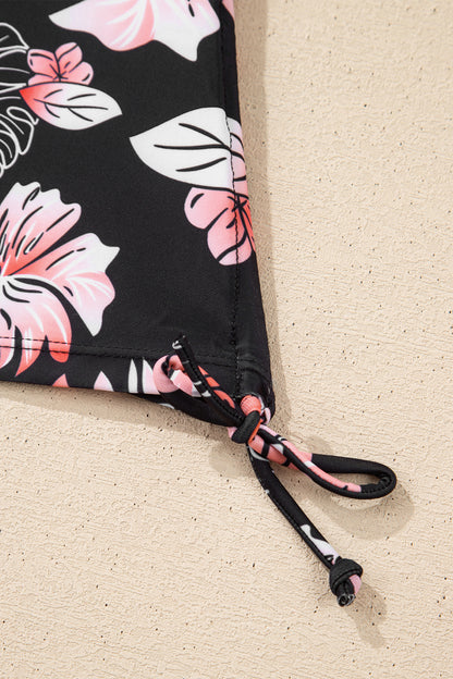 Black Scoop Neck Adjustable Tankini and Matching Skort Bathing Suit