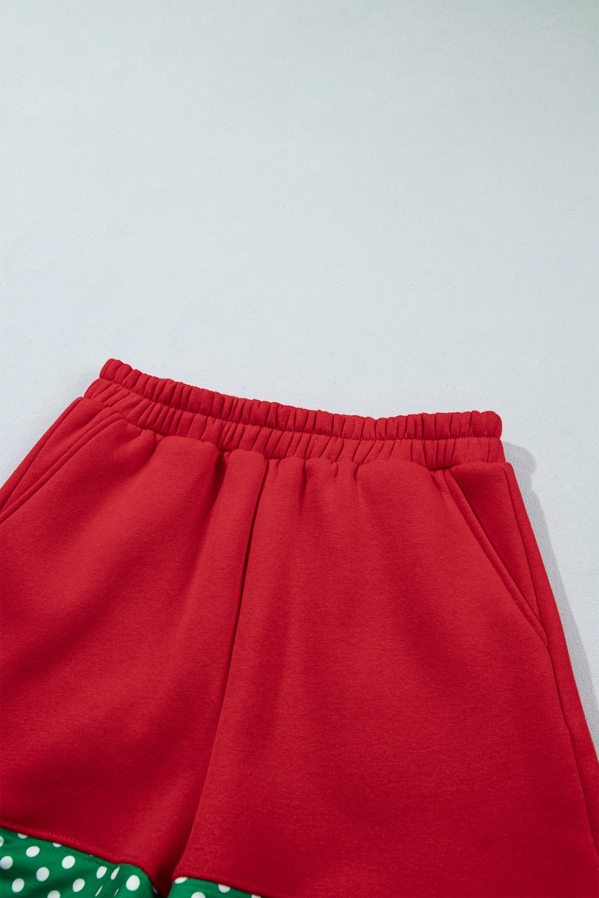 Polka Dot Trim Baggy Pullover 2pcs Short Set