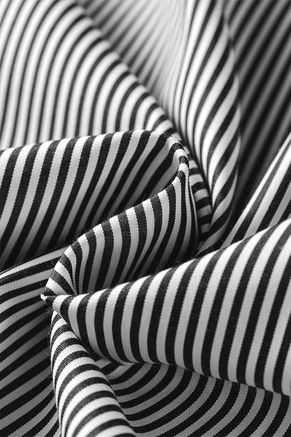 Stripe Striped Ruffle Sleeve Short Sleeve Round Neck Casual Shift Blouse