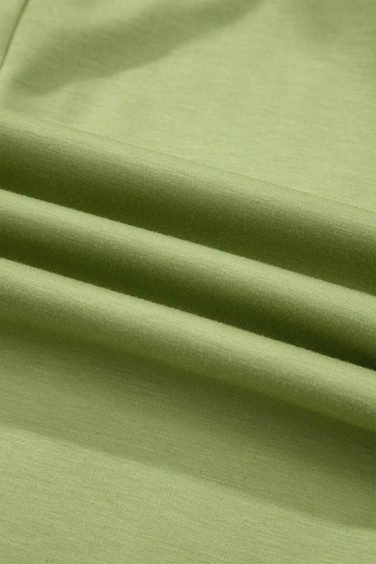 Green Bay Solid Color Long T Shirt Dress with Slits