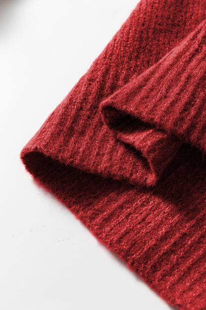 Chicory Coffee Heart Metal Button V Neck Cardigan Sweater