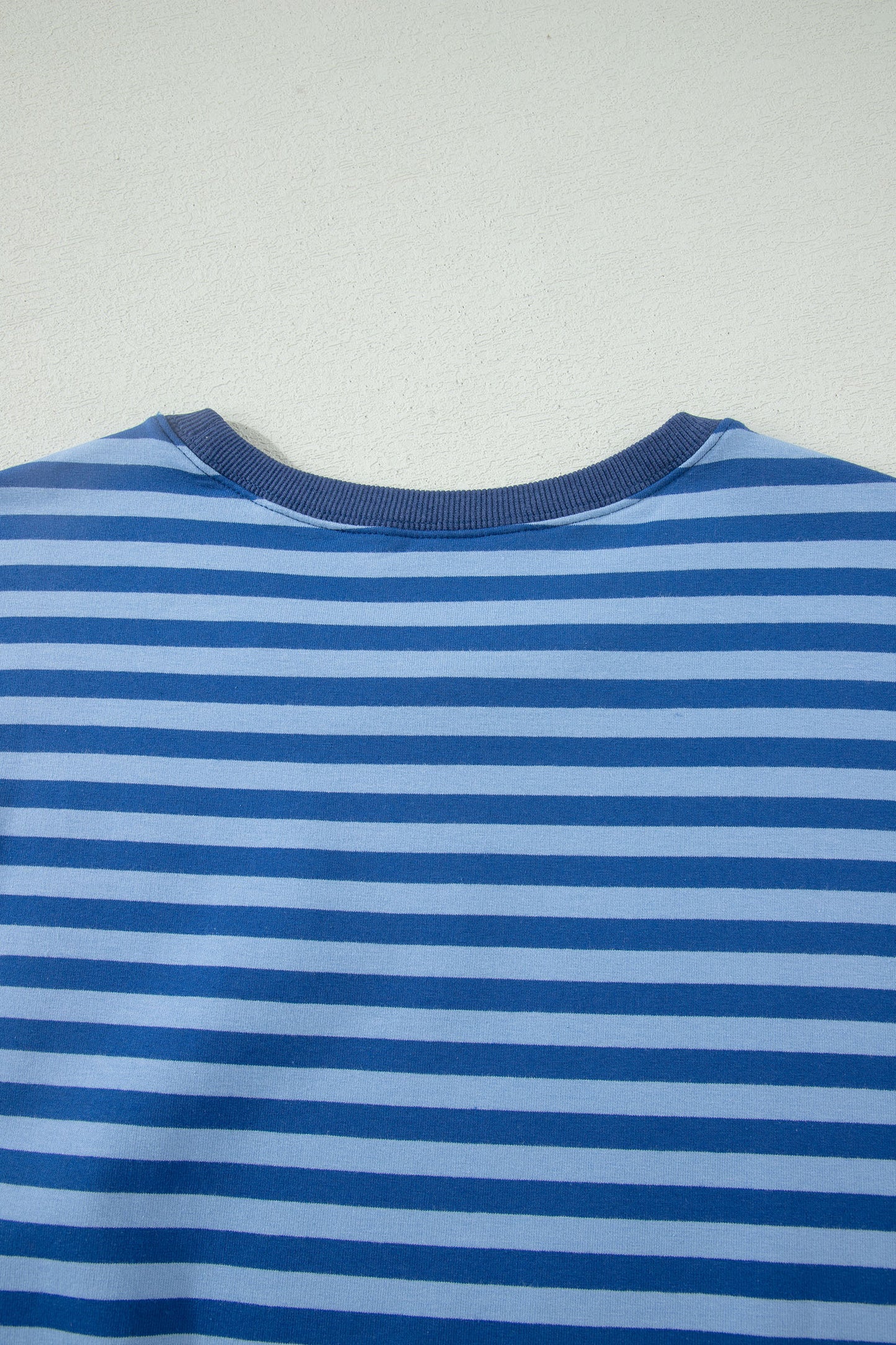 Striped Ribbed Cotton Two-Piece Short Set with Chest Patch Detail