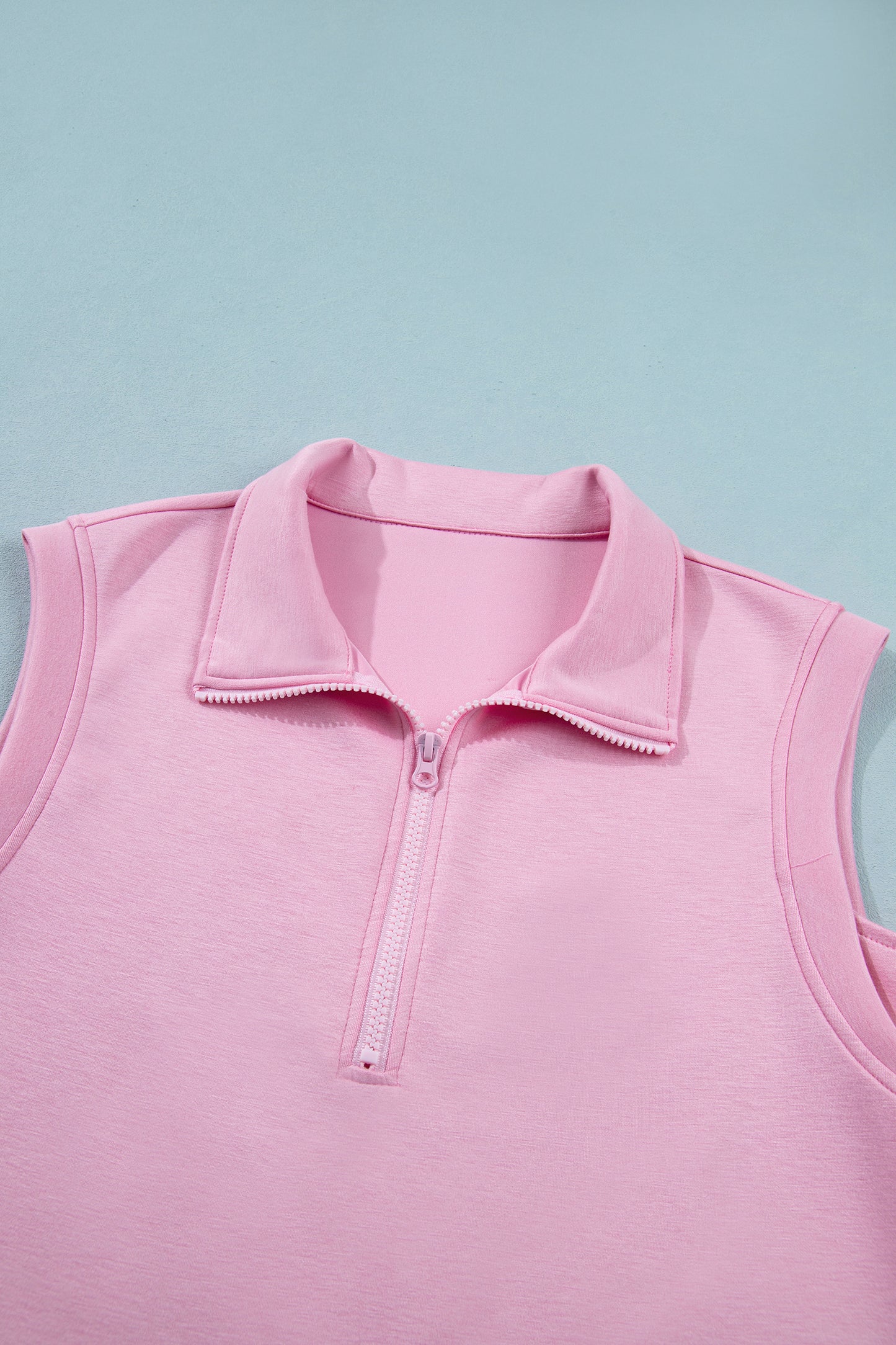Solid Color Sleeveless Zipper Tank and Skort Set