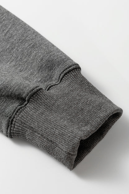 Bristol Black Collared V Neck Pullover Sweatshirt Sweatpants Set