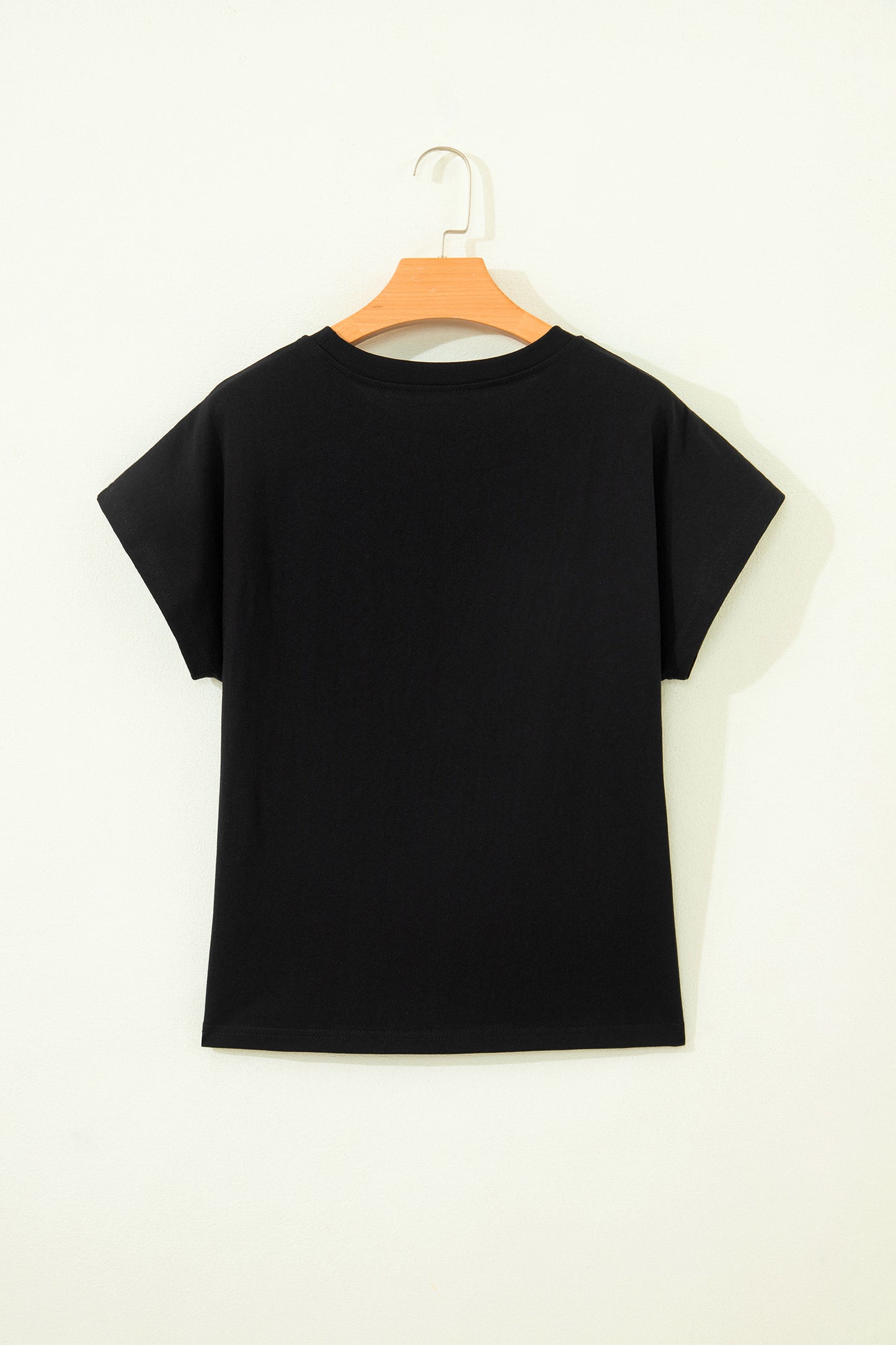 Leopard Bow Embroidered Cotton Round Neck T Shirt