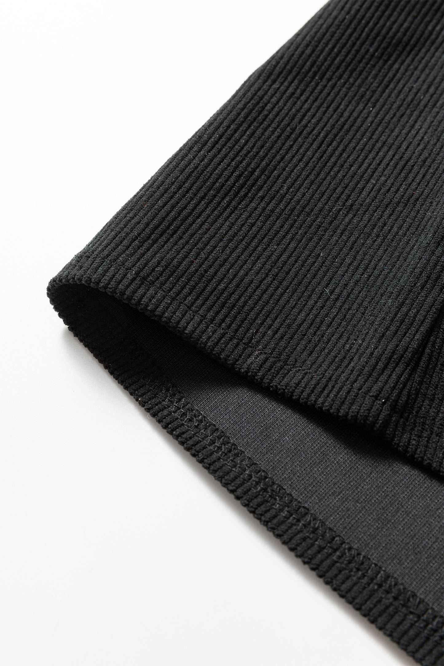 Black Front Slit Shift High Waist Midi Skirt