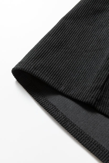 Black Front Slit Shift High Waist Midi Skirt