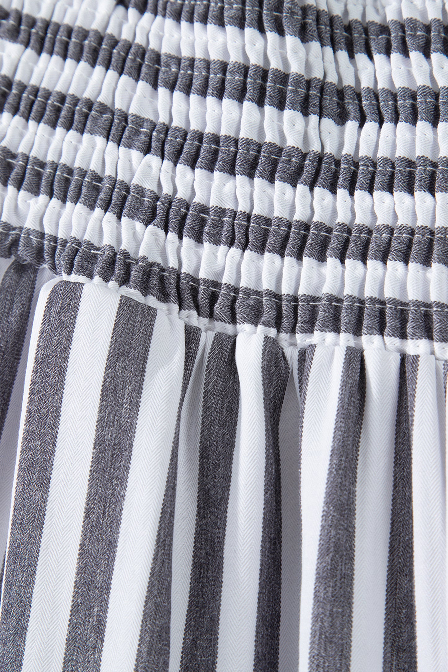 Stripe Shirred High Waist Loose Summer Pants