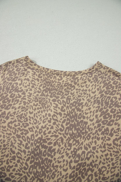 Leopard Retro Studded Star Patch Loose Tee