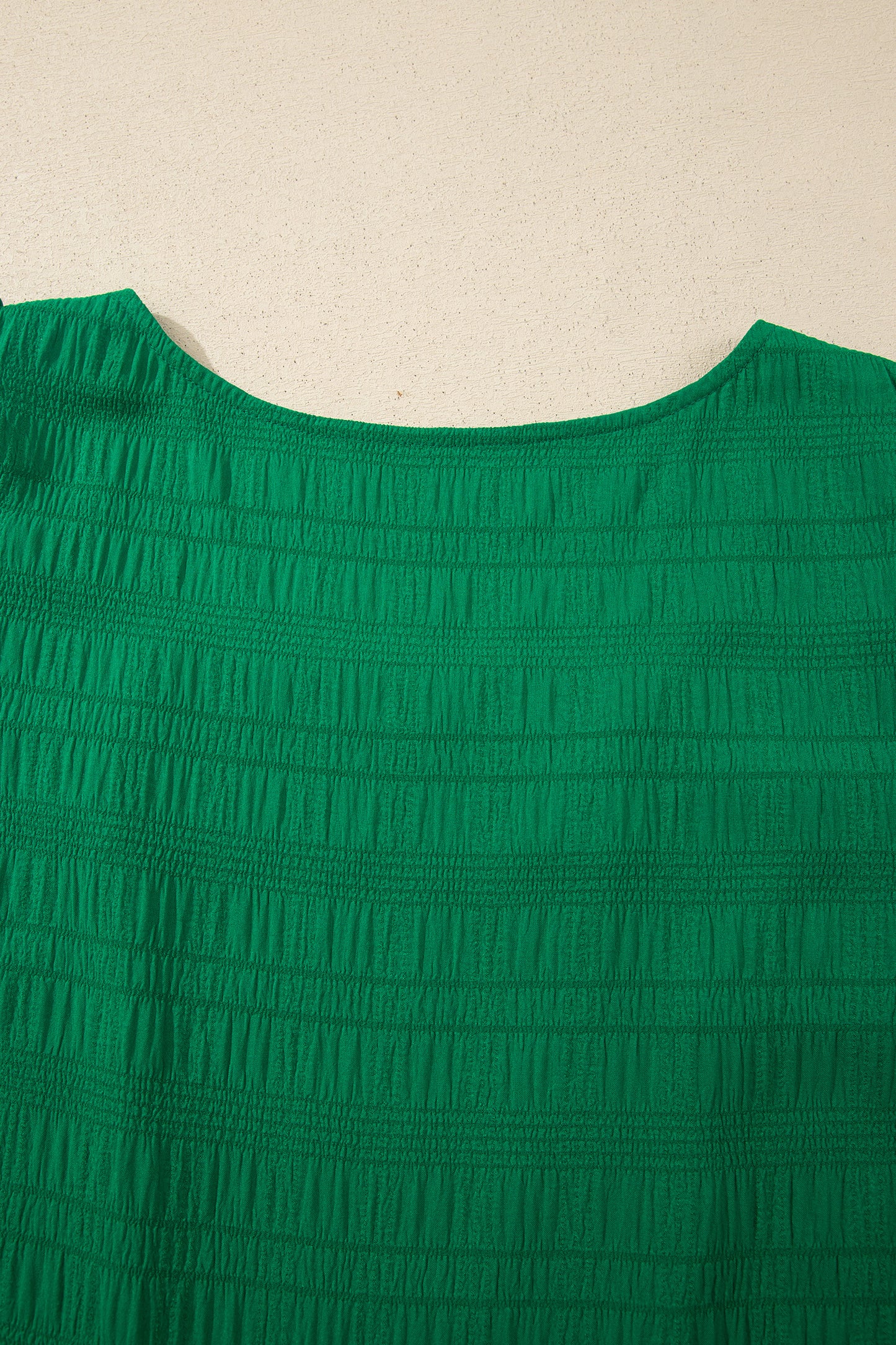 Textured Square Neck Top and Shirred High Waist Shorts Set