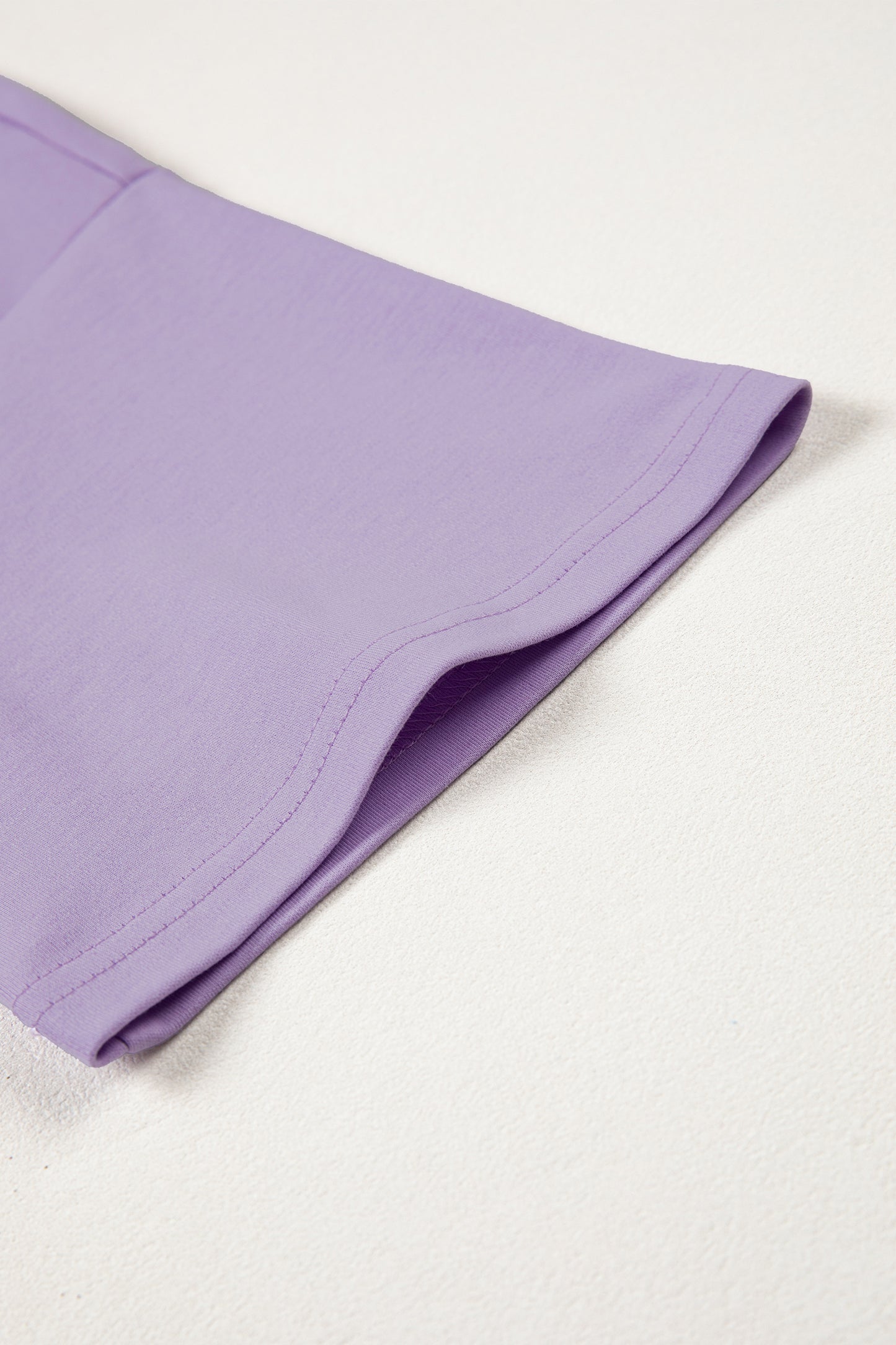 Pink Solid Color High Neck Oversize Tee