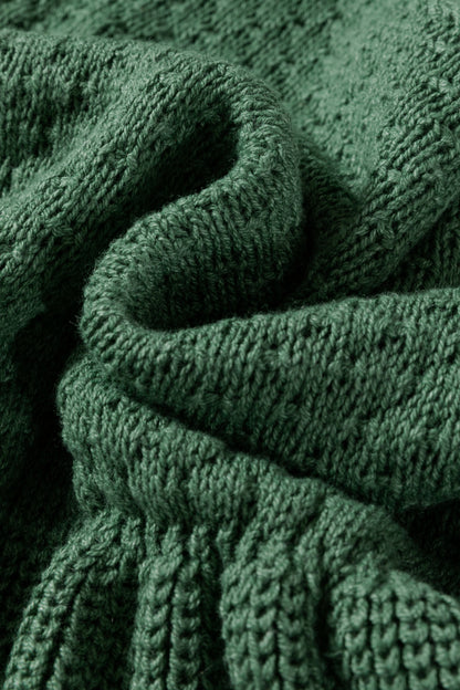 Mist Green Solid Lantern Sleeve Empire Waist Short Sweater Dress