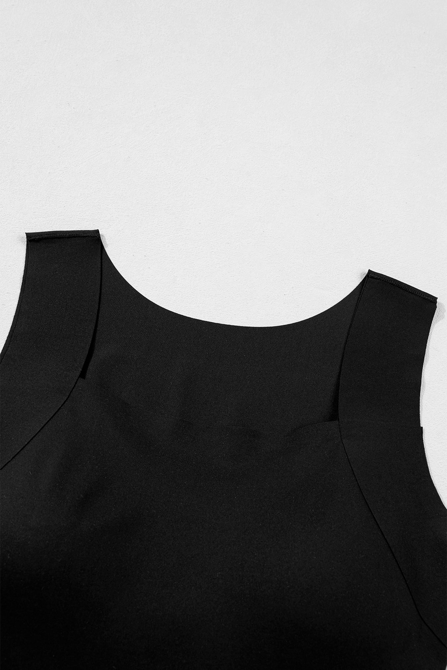 Solid Color Wide Strap Splicing Athleisure Tank Top