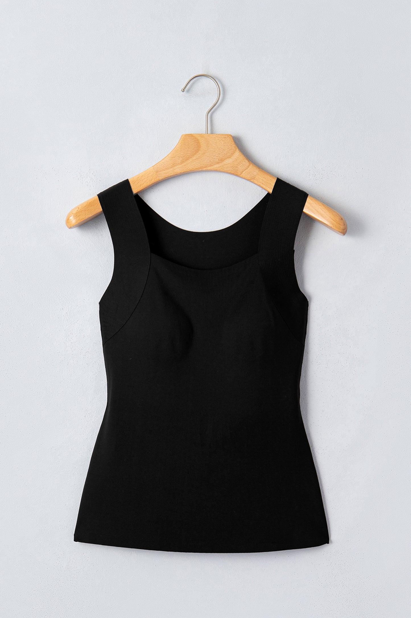 Solid Color Wide Strap Splicing Athleisure Tank Top