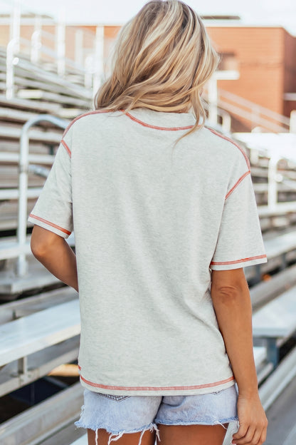 Reversible Contrast-Stitched T-Shirt