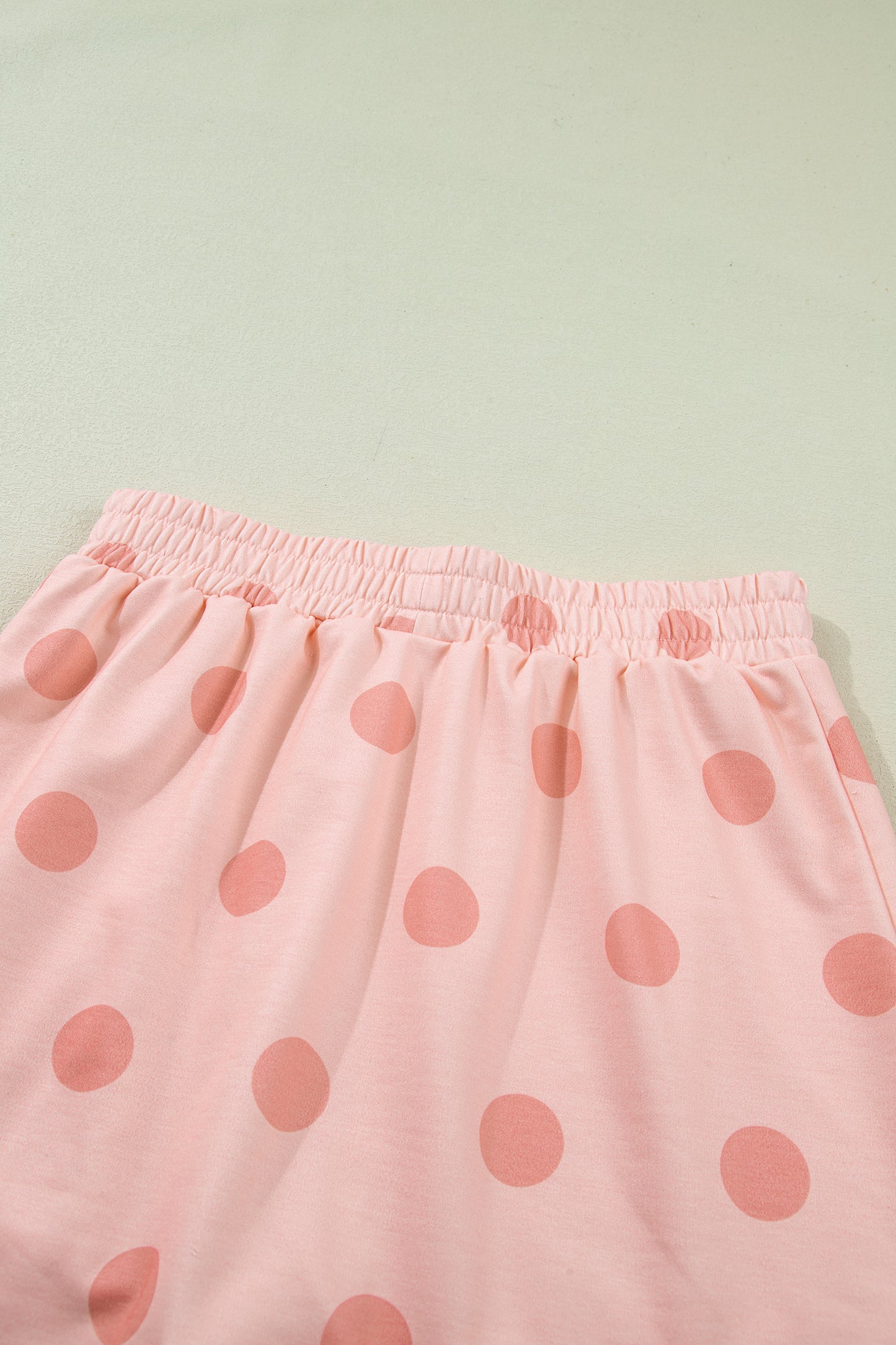 Ribbed Trim Polka Dot Print Tank Split Mini Skort 2pcs Set
